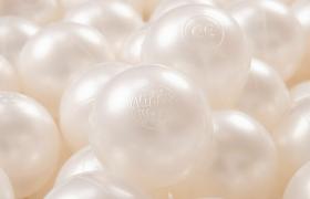 KiddyMoon 200 ∅ 7CM Palline Morbide Colorate Per Piscina Bambini Fatto In EU, Perla - perla