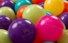 KiddyMoon 200 ∅ 7CM Palline Morbide Colorate Per Piscina Bambini Fatto In EU, Verde Ch/Giallo/Turchese/Arancione/Rosa Sc/Viola - verde