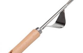 Asupermall - Manuale sarchiatura in acciaio inossidabile Forcella manico in legno di scavo Strumento di rimozione Trapianto Strumento di Root