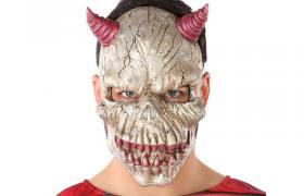 Cliccandoshop - Maschera Halloween Demonio Bianco (21 x 34 cm)