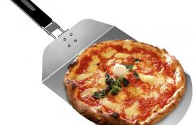 Bakaji - Pala Pizza Paletta Tagliere Pizze Acciaio Inox con Manico Pieghevole 25x24cm