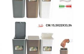 PATTUMIERA CON PULSANTE LT.10 CM.15,5X22X33,5h