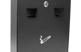 Posacenere a muro per esterni in metallo nero 258 x 77 x 320 mm - Primematik