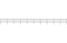 Recinzione Giardino con Punta Tonda in Acciaio 17x1 m Nera - ASUPERMALL