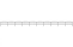 vidaXL Recinzione Giardino Punta a Lancia (1-1,25)x17m Acciaio Nera - Nero