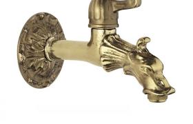 Rubinetto esterno artistico drago ottone per fontana giardino leva più rosone
