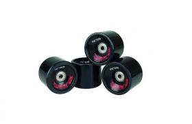 Space-shop - RUOTE PER LONGBOARD LONG 4 PEZZI 69x55 mm NERO NERI NO CUSCINETTI NUOVI