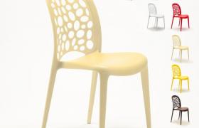 Sedie cucina bar giardino impilabile Design WEDDING Holes Messina | Beige - AHD AMAZING HOME DESIGN