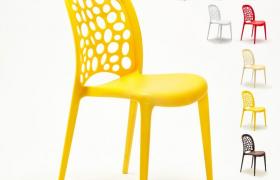 Sedie cucina bar giardino impilabile Design WEDDING Holes Messina | Giallo - AHD AMAZING HOME DESIGN
