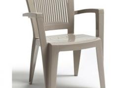 Poltrona da esterno in resina Super Elegant tortora Scab