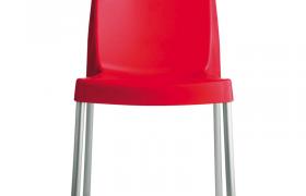 Grand Soleil - Sedia bar cucina in polipropilene gambe acciaio impilabile leggera BOULEVARD Rosso Grand Soleil - Sedia bar cucina in polipropilene gambe acciaio impilabile leggera BOULEVARD Rosso
