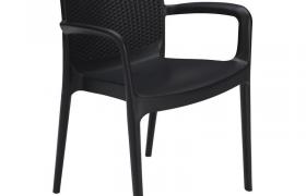 Grand Soleil - Sedie Poltrona Poly Rattan Braccioli per Giardino Bar Ristorante BOHEME Antracite