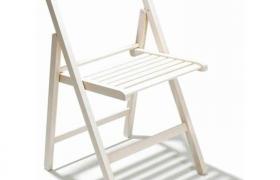 Buiani - Sedia richiudibile a libro salvaspazio in legno color bianco