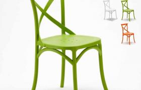 Sedie cucina bar in polipropilene Vintage Paesana Cross design | Verde 2 - AHD AMAZING HOME DESIGN