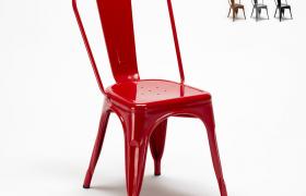 Sedie Tolix industrial metallo e acciaio per cucina e bar Steel One | Rosso - AHD AMAZING HOME DESIGN