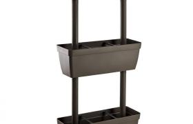 Art Plast - Fioriera verticale componibile 3 vasi kit vasi orto 49x16,1xH100cm tortora fiori