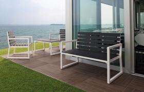 Set Da Giardino Divano 2 Poltrone E Tavolino In Alluminio Quick - Ranieri