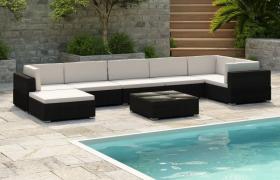 Vidaxl - Set Divani da Giardino 8 pz con Cuscini in Polyrattan Nero - Nero