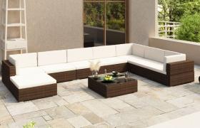 Vidaxl - Set Divani da Giardino 8 pz con Cuscini in Polyrattan Marrone - Marrone