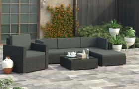Vidaxl - Set Divani da Giardino 6 pz con Cuscini in Polyrattan Nero - Nero