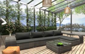 Set Divani da Giardino 8 pz con Cuscini in Polyrattan Grigio - Grigio - Vidaxl