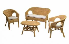 Set Salotto Da Giardino 2 Poltrone Tavolino Divano In Rattan Adami Kele Miele
