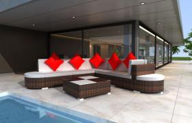 Vidaxl - Set Divani da Giardino 8 pz con Cuscini in Polyrattan Marrone - Marrone