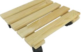Sottovaso con ruote quadrato 35x35 cm Legno Europeo impregnato giardino balcone STI