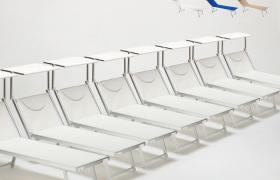 Stock 20 Lettini spiaggia mare prendisole in alluminio Santorini | Bianco - BEACH AND GARDEN DESIGN