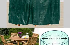 Telo Copritavolo Rotondo Colore Verde NR07 diametro 130cm Altezza 90cm TagliaM STI
