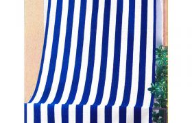 Tenda Da Sole Per Sormonto 140x250 Cm In Poliestere Con Anelli A Strisce Blu - Ranieri