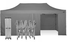 Tenda gazebo pieghevole 3x6 tutta in alluminio con laterali imperemabile. Professionale - GRIGIO - RAY BOT