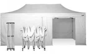 Tenda gazebo pieghevole 3x6 tutta in alluminio con laterali imperemabile. Professionale - BIANCO - RAY BOT