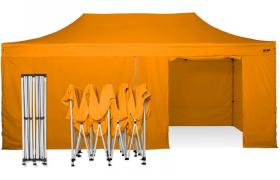 Tenda gazebo pieghevole 3x6 tutta in alluminio con laterali imperemabile. Professionale - ARANCIONE - RAY BOT