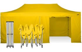 Tenda gazebo pieghevole 3x6 tutta in alluminio con laterali imperemabile. Professionale - GIALLO - RAY BOT