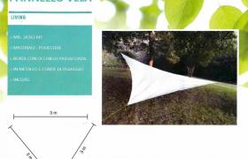 Tenda Pannello parasole bianco triangolare a vela con telo in poliestere 3x3x3 - SOGARI