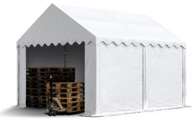 Tendapro.it - Tendone Deposito 3x4m PVC ca. 500g/m² bianco Gazebo Magazzino Tenda Capannone