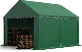 Tendapro.it - Tendone deposito 3x4m stabile tendone industriale con telone in PVC di ca. 500 g/m² verde scuro tendone agricolo Copertura con fondo