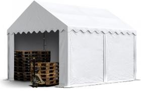 Tendapro.it - Tendone deposito 4x4m stabile tendone industriale con telone in PVC di ca. 500 g/m² bianco tendone agricolo Copertura con fondo