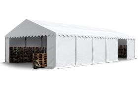 Tendone deposito 6x12m stabile tendone industriale con telone in PVC di ca. 500 g/m² bianco tendone agricolo Copertura con fondo perimetrale e