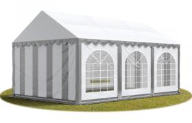 4x6 m ignifugoTendone per feste PREMIUM PVC grigio-bianco 100% impermeabile Gazebo da giardino Tendone da esterno Tenda party - TENDAPRO.IT
