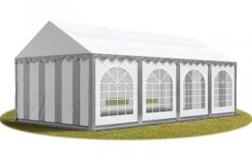 4x8 mTendone per feste PREMIUM PVC grigio-bianco 100% impermeabile Gazebo da giardino Tendone da esterno Tenda party - TENDAPRO.IT