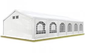 Tendone per Feste Gazebo 6x12 m bianco PE 300g/m² Impermeabile Protezione UV Tenda Giardino Sagre Eventi Mercati Esterno con telaio a pavimento