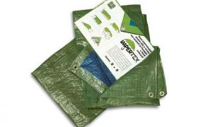 Telo impermeabile occhiellato verde in nylon - 4 x 5 metri - 80 g. al m²