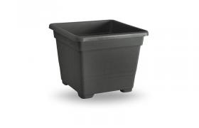 Vaso da giardino quadrato in plastica 45 cm antracite