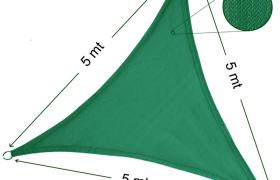 Vela Parasole Ombreggiante Triangolare 5x5x5 mt Verde STI Vela Parasole Ombreggiante Triangolare 5x5x5 mt Verde STI